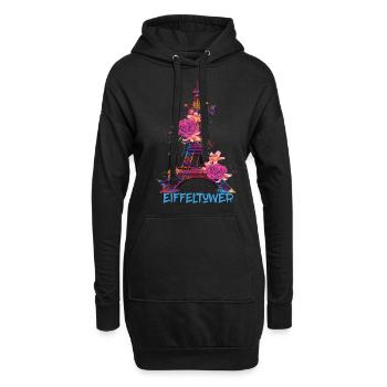 Paris-Souvenir-France-Français-L’amour de l’œuf - Sweat-shirt à capuche long Femme - noir - Devant