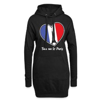 Bring mich nach Paris Eiffelturm Frankreich Touris - Hoodie-Kleid - Schwarz - Vorne