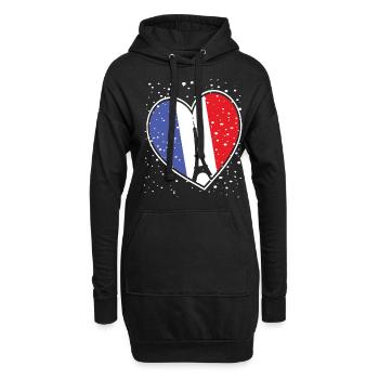 Schnee Paris Winter Eiffelturm Frankreich Schneefl - Hoodie-Kleid - Schwarz - Vorne