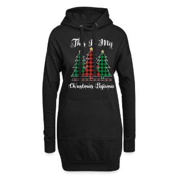 Éléments de Noël Décembre Plaid Noël - Sweat-shirt à capuche long Femme - noir - Devant