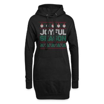 Santa Ugly Dezember Fröhliche Jahreszeit Hässliche Weihnachten - Hoodie-Kleid - Schwarz - Vorne