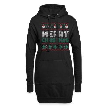 Santa Merry Dezember Feiertag Hässliche Weihnachten - Hoodie-Kleid - Schwarz - Vorne