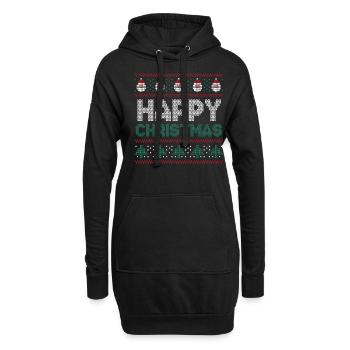 Santa Happy December Holiday Hässliche Weihnachten - Hoodie-Kleid - Schwarz - Vorne