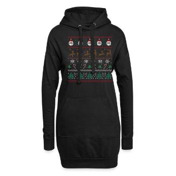 Süßer Santa Ugly Dezember Feiertag Hässliche Weihnachten - Hoodie-Kleid - Schwarz - Vorne