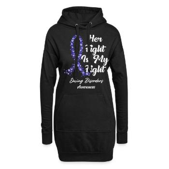 Son combat est mon combat dans cette famille que nous combattons - Sweat-shirt à capuche long Femme - noir - Devant