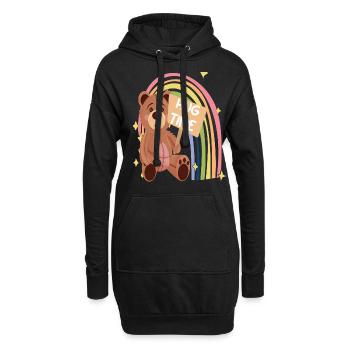 Hug Time Cute Teddy Hug Dealer Rainbow Teddy Bear - Sweat-shirt à capuche long Femme - noir - Devant