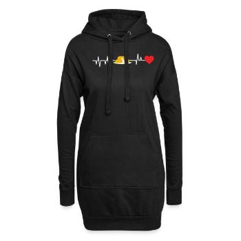 Mozzarells Sticks Heartbeat - Sweat-shirt à capuche long Femme - noir - Devant