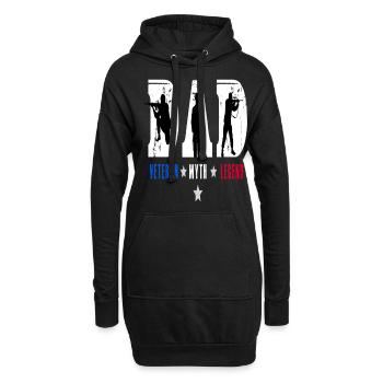 Proud Dad Veteran Myth Legend American Flag - Hoodie-Kleid - Schwarz - Vorne