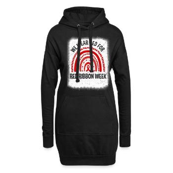Red Ribbon Week We Wear Red Ribbon Week Awareness - Hoodie-Kleid - Schwarz - Vorne