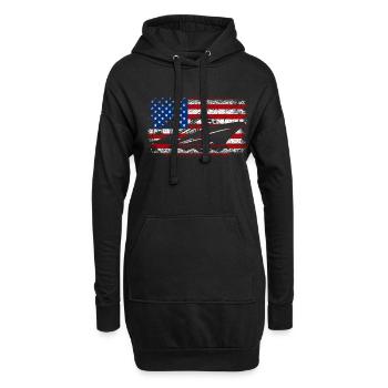 4 juillet Navire de croisière Pavillon américain États-Unis - Sweat-shirt à capuche long Femme - noir - Devant