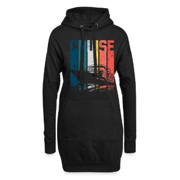 Navire de croisière rétro vintage - Sweat-shirt à capuche long Femme - noir - Devant