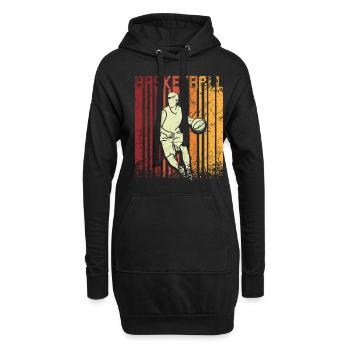 Retro Vintage Basketball Player - Hoodie-Kleid - Schwarz - Vorne