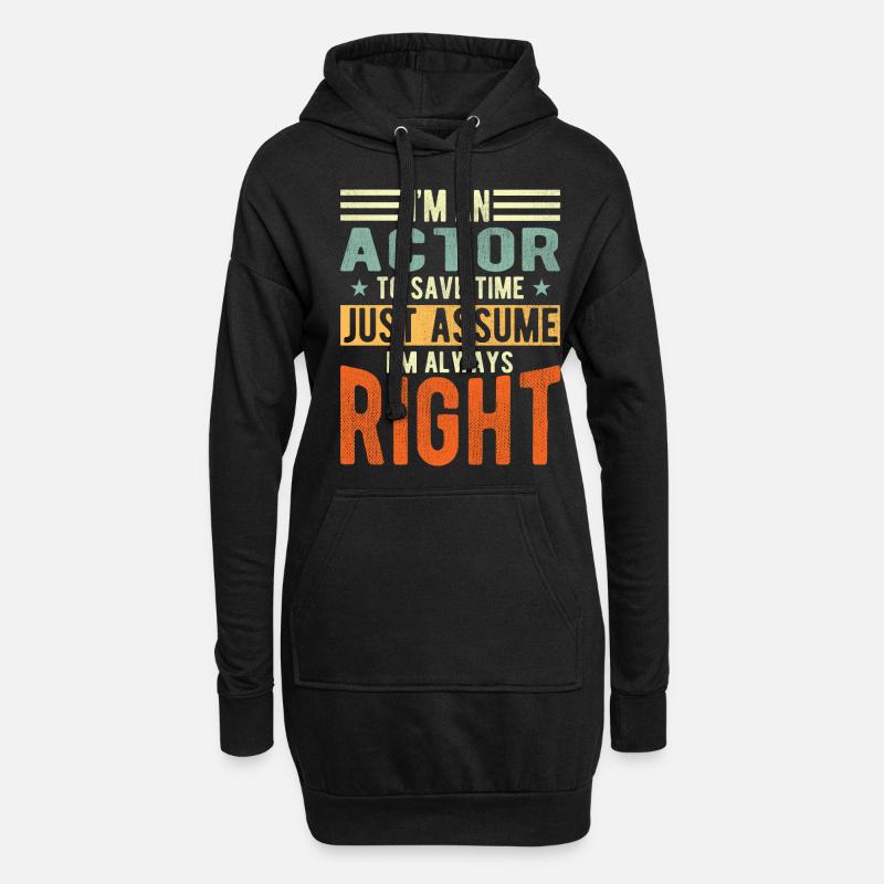 Schauspieler - Hoodie-Kleid - Schwarz