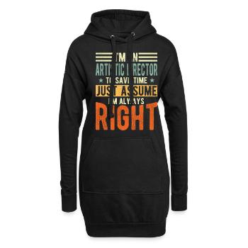 Künstlerischer Leiter - Hoodie-Kleid - Schwarz - Vorne