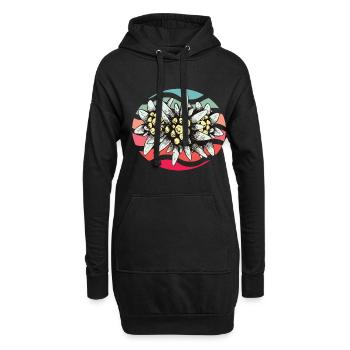 Edelweiss Vintage Schweiz Souvenir Wandern Alpen B - Hoodie-Kleid - Schwarz - Vorne