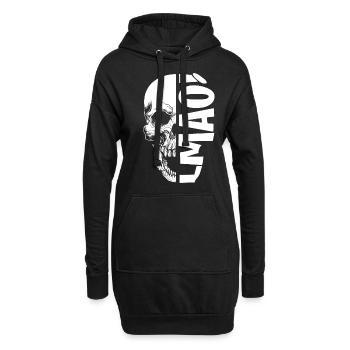 Funny Skull Thinking Albtraum Angst Tod Skelett Ko - Hoodie-Kleid - Schwarz - Vorne