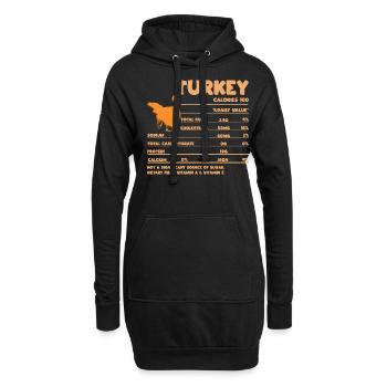Drôle de contenu de nutrition des oiseaux de dinde Thanksgiving - Sweat-shirt à capuche long Femme - noir - Devant