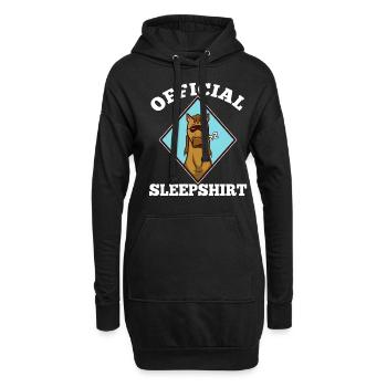 Chemise de nuit officielle Cheval - Sweat-shirt à capuche long Femme - noir - Devant