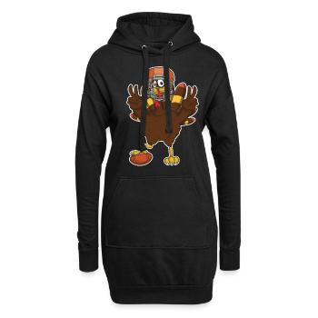 Thanksgiving drôle de paix Turquie Touchdown Football - Sweat-shirt à capuche long Femme - noir - Devant
