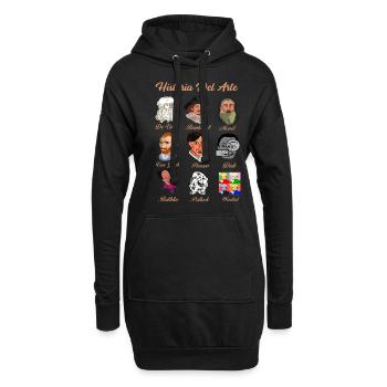 Kunstgeschichte Berühmte klassische Maler - Hoodie-Kleid - Schwarz - Vorne