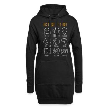 Kunstgeschichte Berühmte klassische Maler - Hoodie-Kleid - Schwarz - Vorne