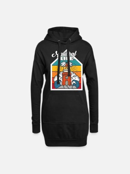 Nautischer Leuchtturm Kapitän Ankerschiff Ozean - Hoodie-Kleid - Schwarz