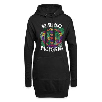 Sei freundlich Frieden Hippie Liebe Freiheit und G - Hoodie-Kleid - Schwarz - Vorne