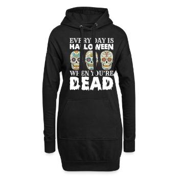 Crâne de sucre Dia de Los Muertos Crâne - Sweat-shirt à capuche long Femme - noir - Devant