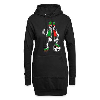 Skeleton Fußballfan Portugal - Hoodie-Kleid - Schwarz - Vorne