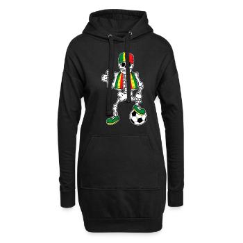 Senegalesisches Fußballfan Skelett - Hoodie-Kleid - Schwarz - Vorne
