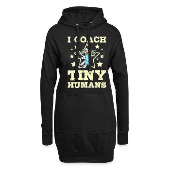 I coach tiny humans Handball - Hoodie-Kleid - Schwarz - Vorne