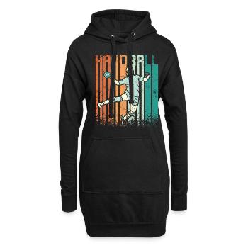 Retro Vintage Handball - Hoodie-Kleid - Schwarz - Vorne