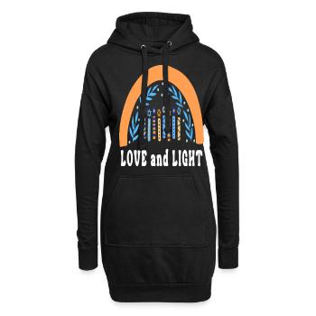 Love And Light Rainbow Hanukkah Jewish Chanukah - Hoodie-Kleid - Schwarz - Vorne