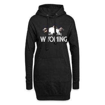 Wyoming Buffalo Randonnes Mountain Nature Souvenir - Sweat-shirt à capuche long Femme - noir - Devant