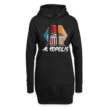 Grèce Acropole Antique Athènes grecque Par - Sweat-shirt à capuche long Femme - noir - Devant