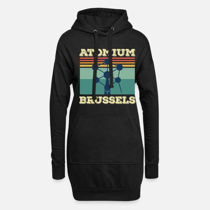 Bruxelles Atomium Heartbeat Atomic nucleus Science - Sweat-shirt à capuche long Femme - noir
