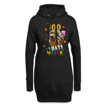 Student 100th Day Wiser Sloth 100 Days Of School - Hoodie Dress - black - Front
