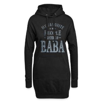 Mes gens préférés m’appellent Baba Papa Grand-père - Sweat-shirt à capuche long Femme - noir - Devant