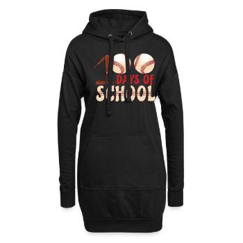 Baseball Ball Schüler 100. Tag 100 Tage Schule - Hoodie-Kleid - Schwarz - Vorne
