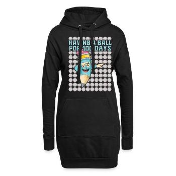 Élève 100e jour de balle 100 jours d’école - Sweat-shirt à capuche long Femme - noir - Devant