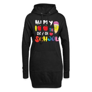 Mignon étudiant heureux 100e jour 100 jours d’école - Sweat-shirt à capuche long Femme - noir - Devant