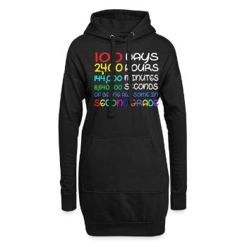 100e jour 2e année Super 100 jours d’école - Sweat-shirt à capuche long Femme - noir - Devant