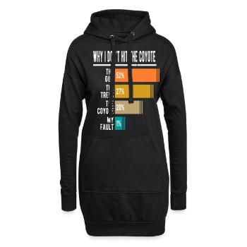 Coyote Hunter Saying Funny Coyote Hunting - Hoodie-Kleid - Schwarz - Vorne