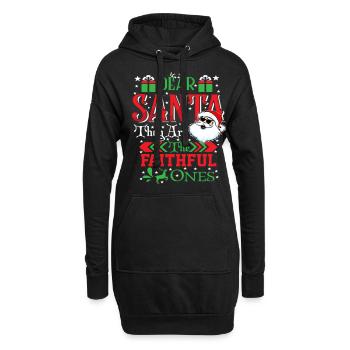 Cher Père Noël, ce sont les fidèles - Sweat-shirt à capuche long Femme - noir - Devant