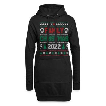 Famille Noël 2022 Escouade de Noël Père Noël Elfe - Sweat-shirt à capuche long Femme - noir - Devant