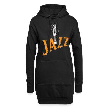 Musik Jazz Melodie Musiker Saxophon Orchester Musi - Hoodie-Kleid - Schwarz - Vorne