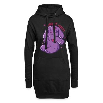 Voodoo-Häschen Tut es weh? Voodoo Puppe Halloween - Hoodie-Kleid - Schwarz - Vorne