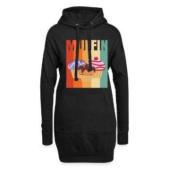 Muffin - Hoodie-Kleid - Schwarz - Vorne