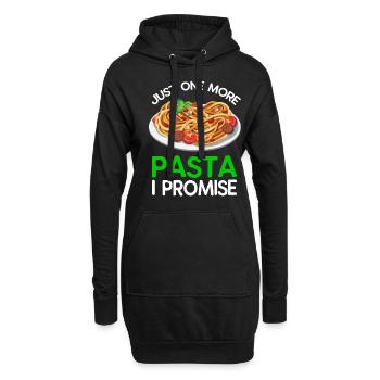 Nur noch eine Pasta, versprochen - Hoodie-Kleid - Schwarz - Vorne
