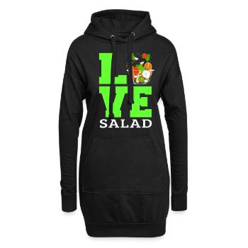 Salade d’amour - Sweat-shirt à capuche long Femme - noir - Devant